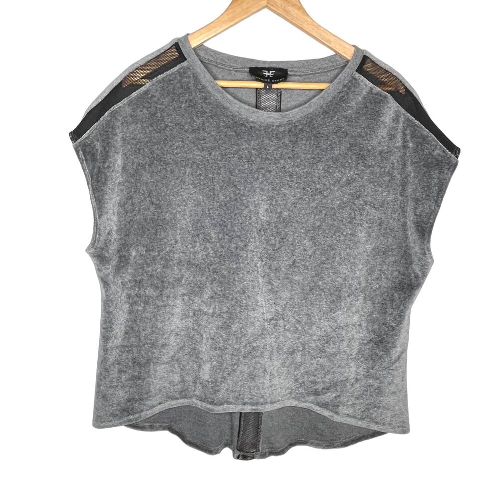 Heroine Sport Sleeveless Valour Crop Top Mesh Cutouts Size Large